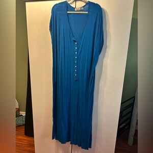 Blue Sleeveless Maxi Dress